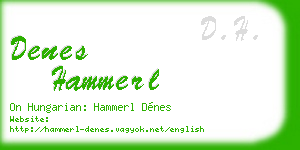 denes hammerl business card